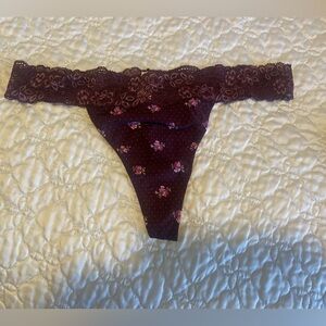 Victoria's Secret Deep Purple Lace Thong
